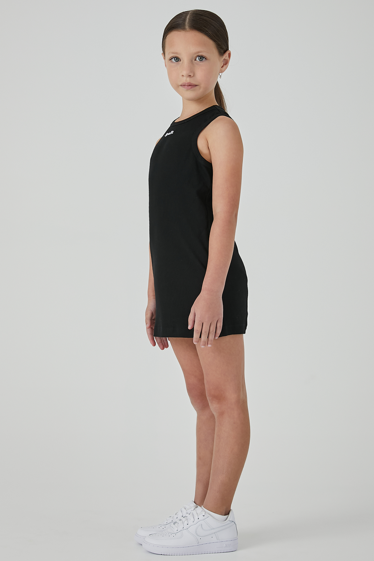 Hayden Mini Tennis Dress - Black Ribbed